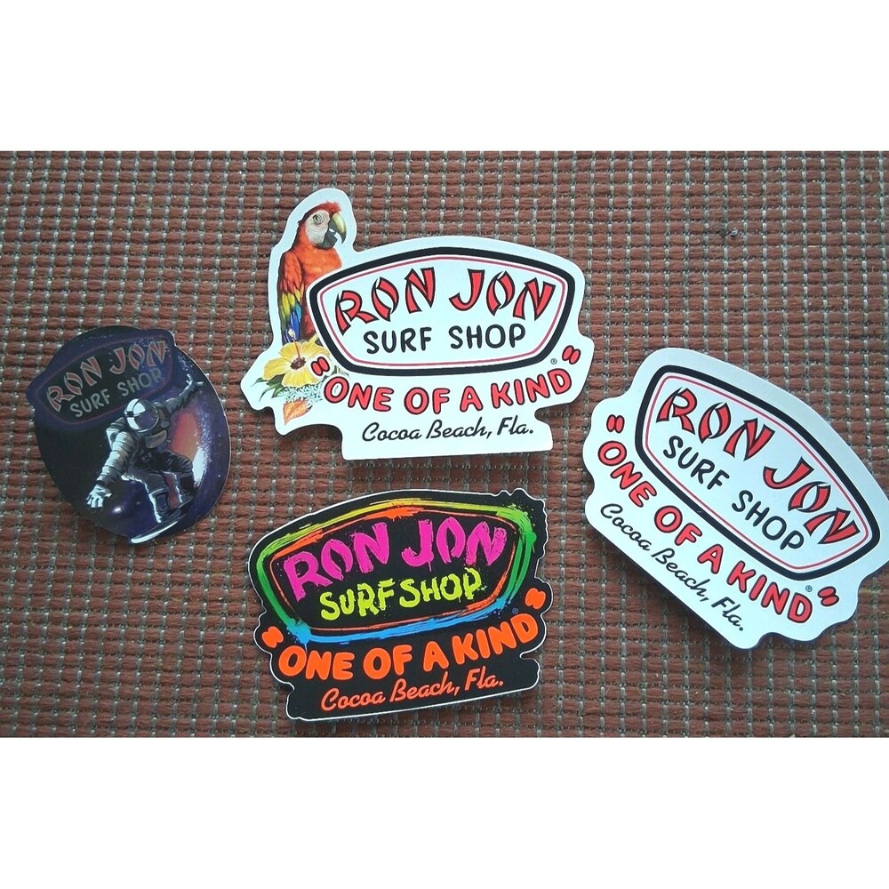 Ron Jon Surf Shop "One of a Kind" Cocoa Beach, FL Sticker Lot Parrot Astronaut 4